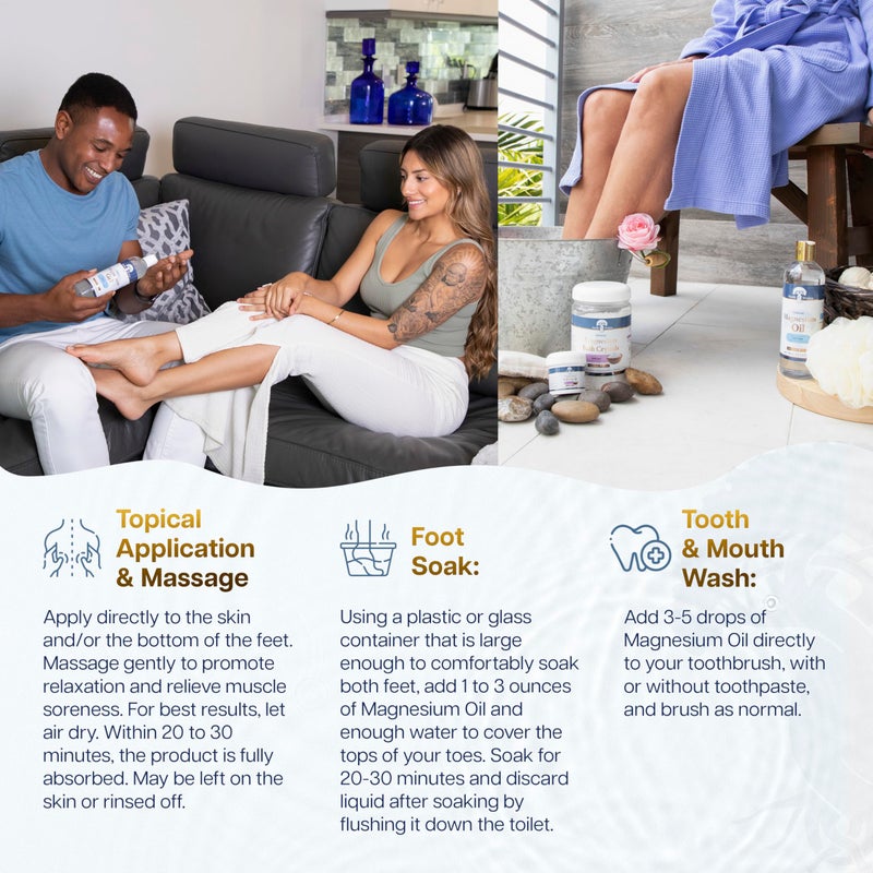 Health and Wisdom Health & Wisdom Pure Magnesium Oil - Topical Muscle & Joint Relief- Natural and Pure Skin Moisturizer - Enhanced Absorption - 12 fl oz - Image 4